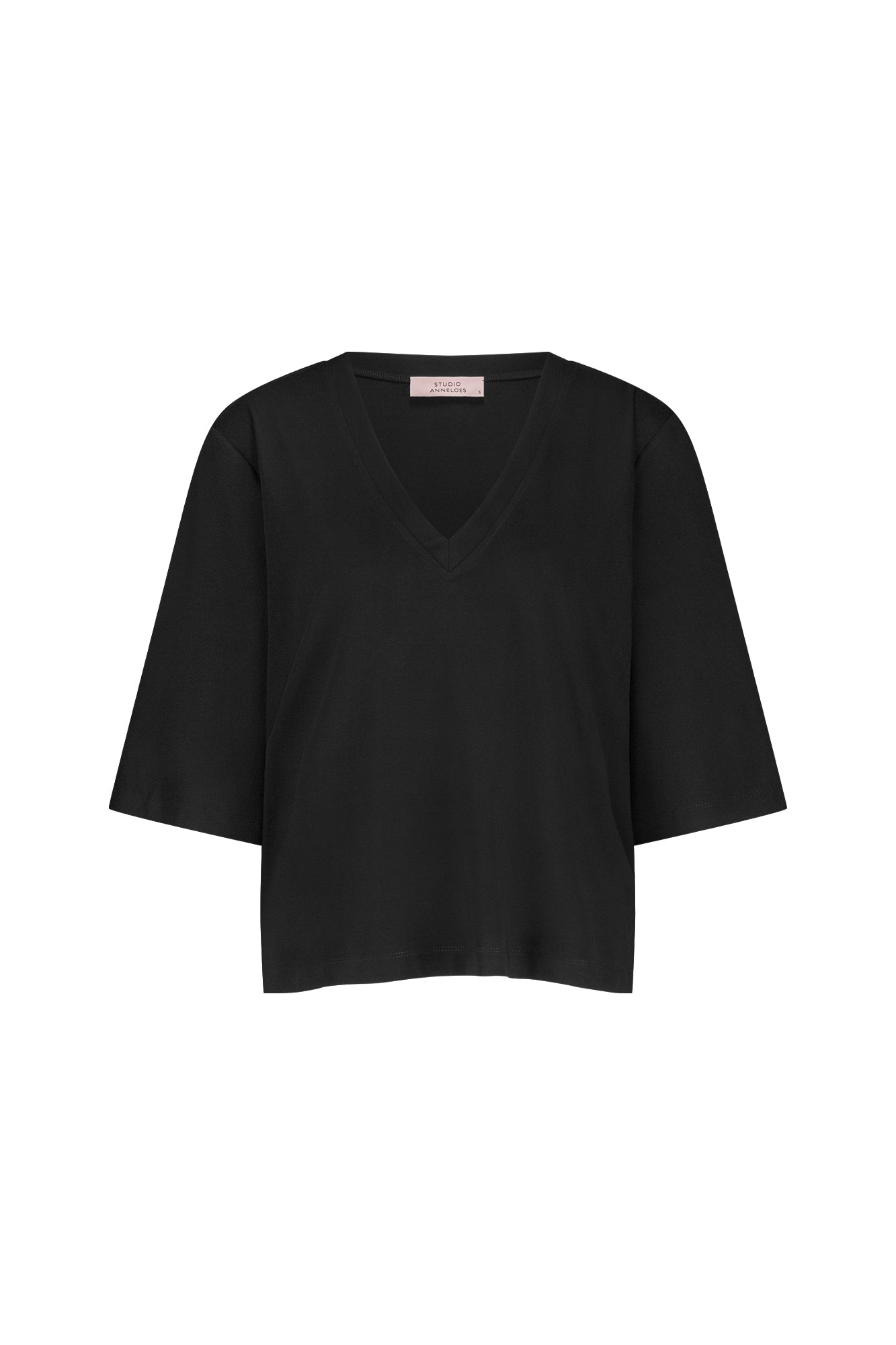 【CPGN STUDIO】25SS★ Serenflower Short Sleeve Tee Fiore vneck t-shirt Zwart – VanDaan