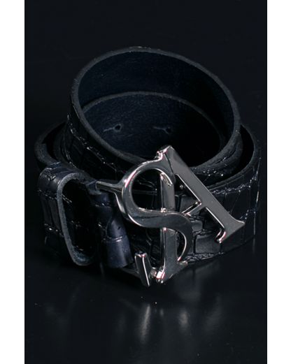 Studio Anneloes SA silver kroko leather belt