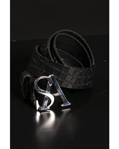 Studio Anneloes SA silver kroko leather belt