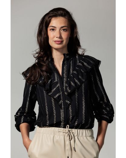 Tramontana Blouse Dobby Ruffle