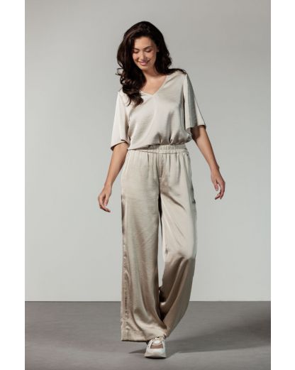 Tramontana Trousers Wide Hammered Satin